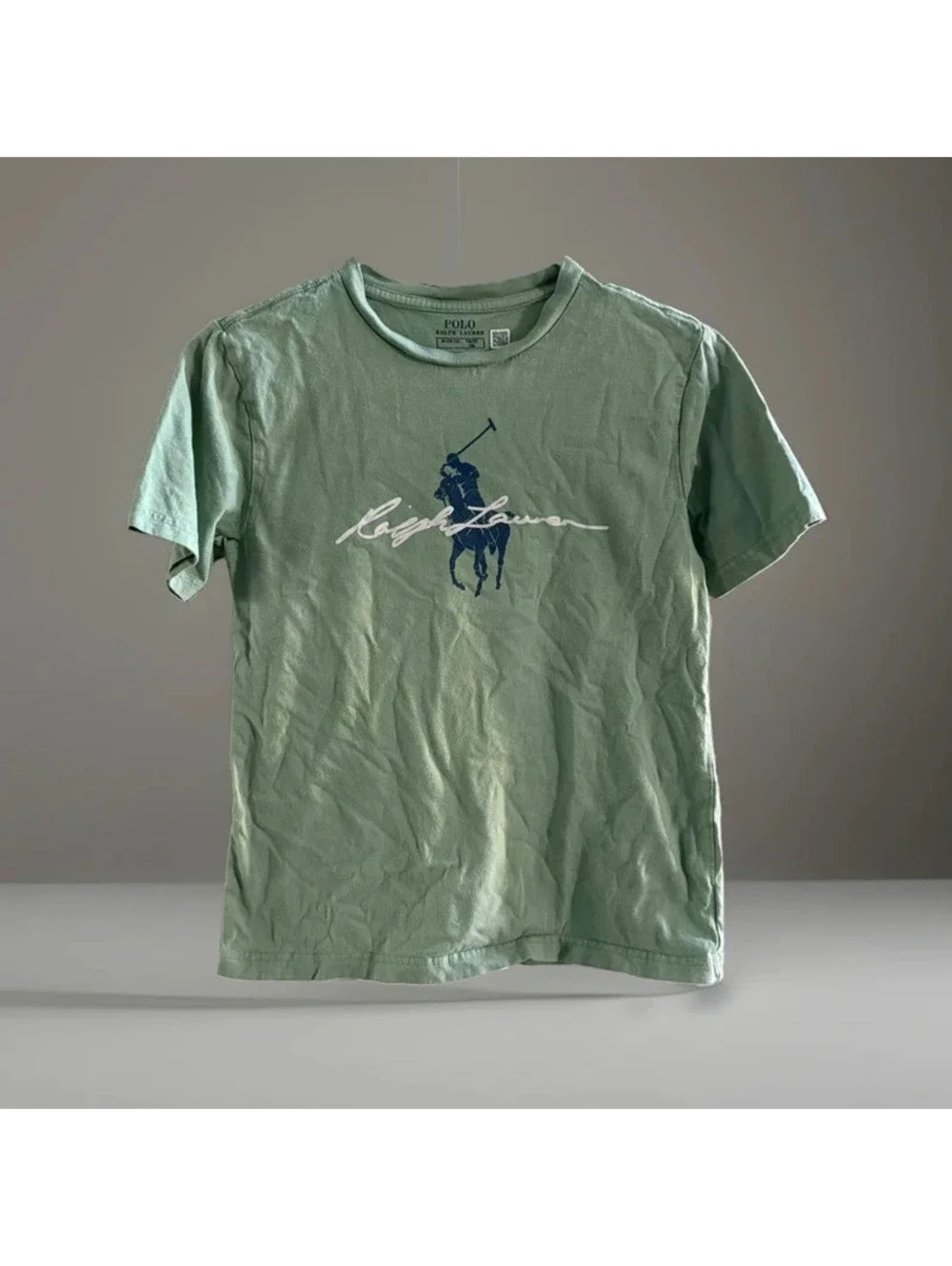 Polo Ralph Lauren Boys M 10-12 Big Pony T Shirt Green Signature Logo Tee